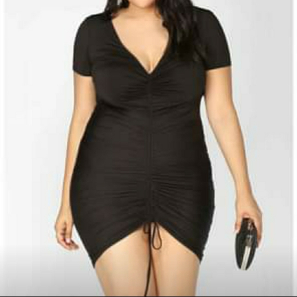 Ruched black dress